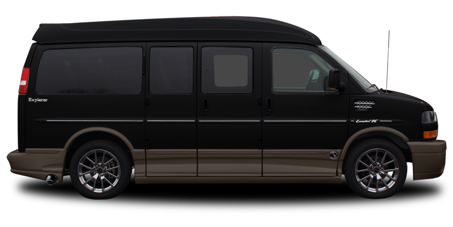 Black Chevrolet Explorer Conversion Vans High Top