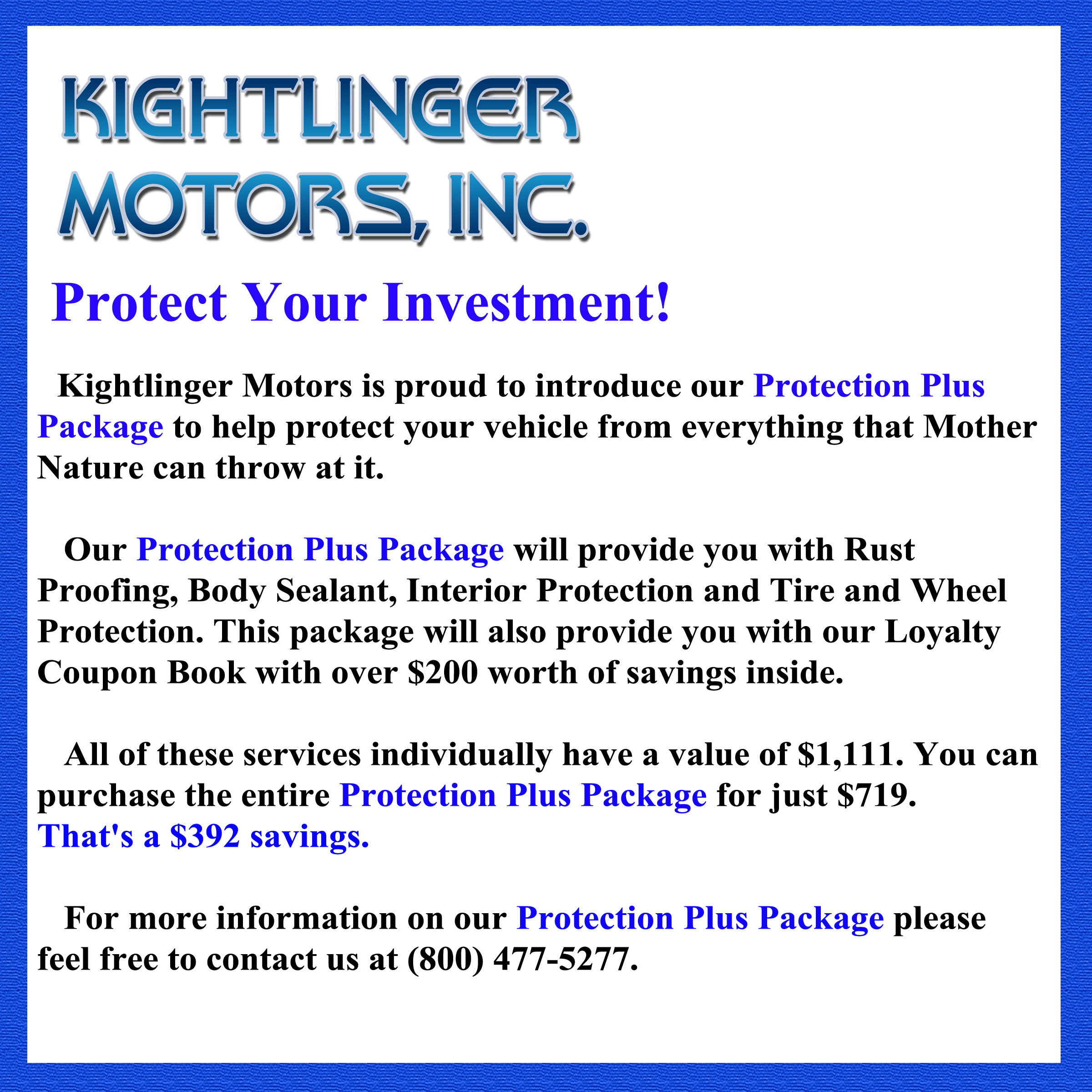 Kightlinger Motors is a COUDERSPORT Chevrolet, GMC dealer and a new car