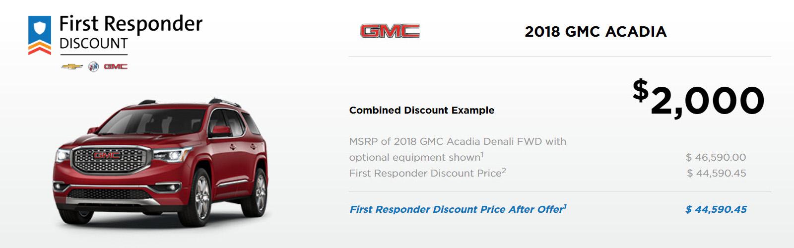 First Responder GMC Acadia Example Discount 