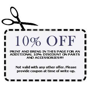 Bring in this coupon for 10 percent off