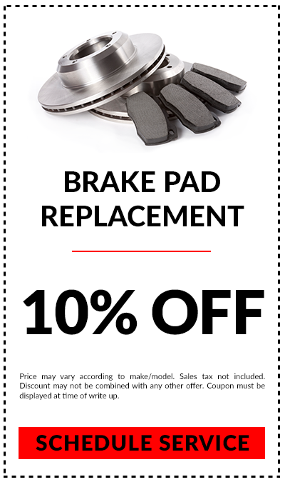 Brake Pad Replacement 10% off | Service Coupon