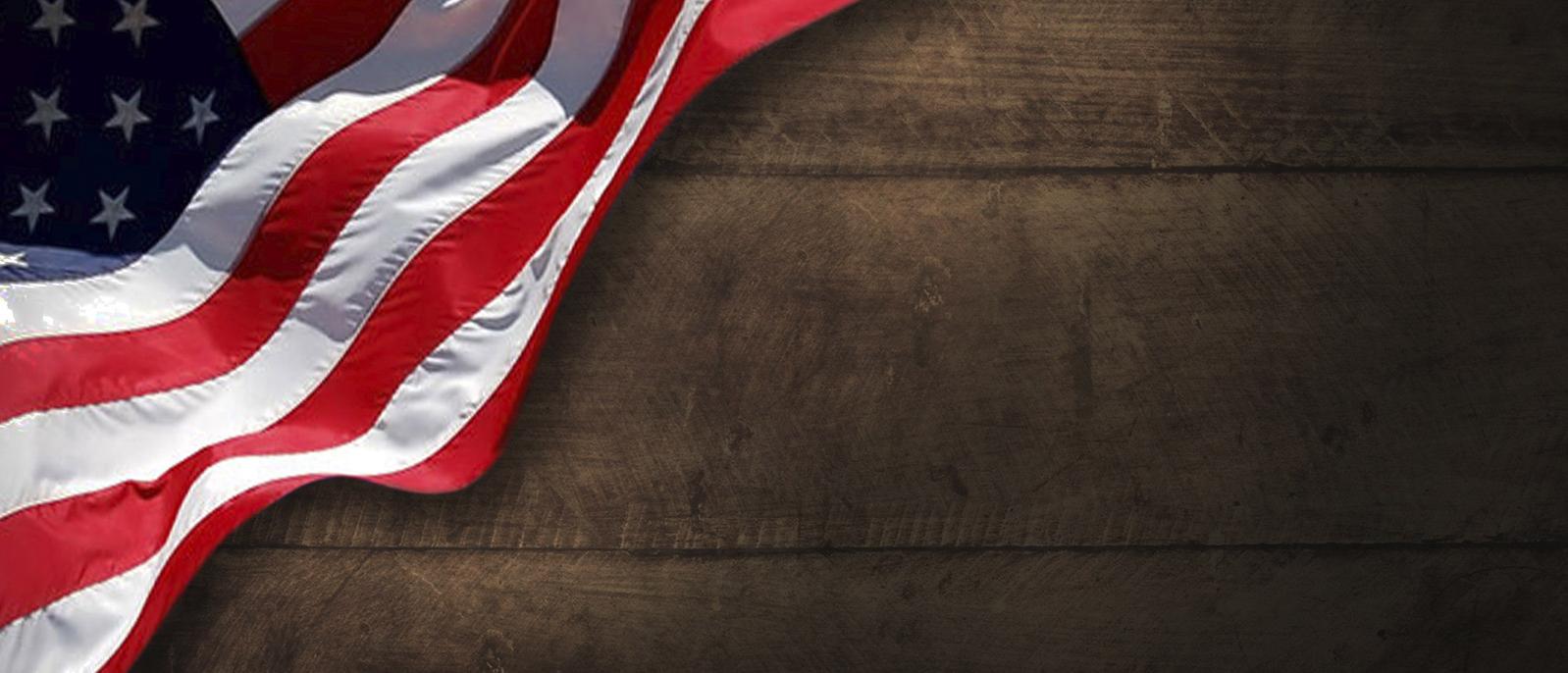 Background Image | Left American Flag Brown Wood