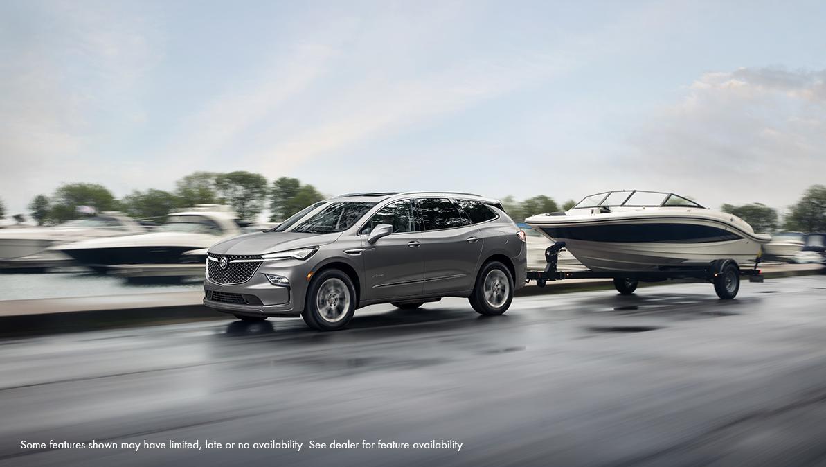 2023 Buick Enclave is towing the boat.