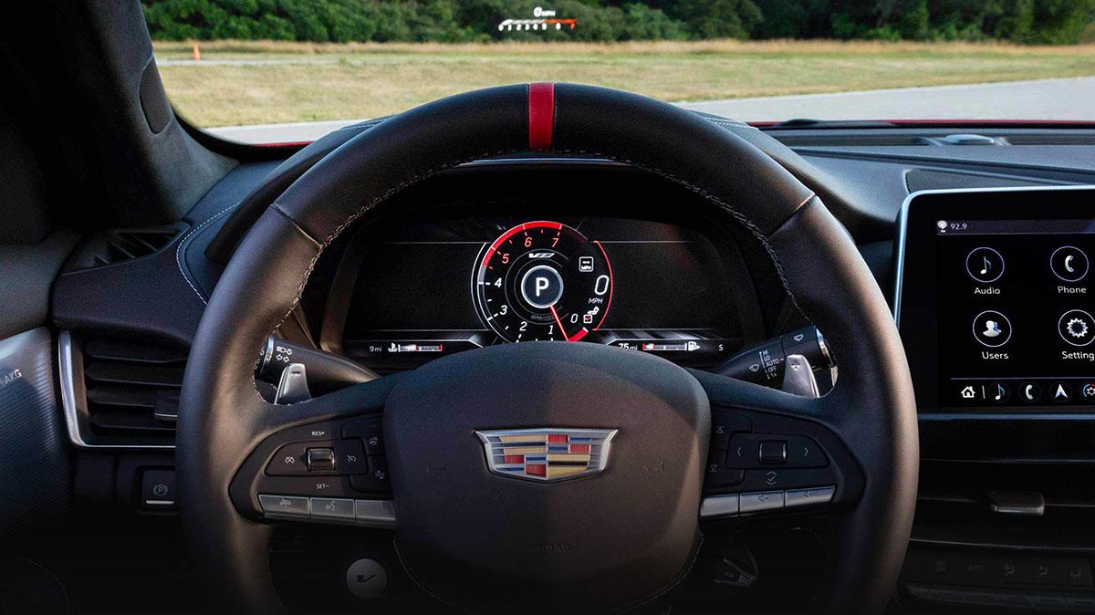 CT5-V Blackwing steering wheel while parked