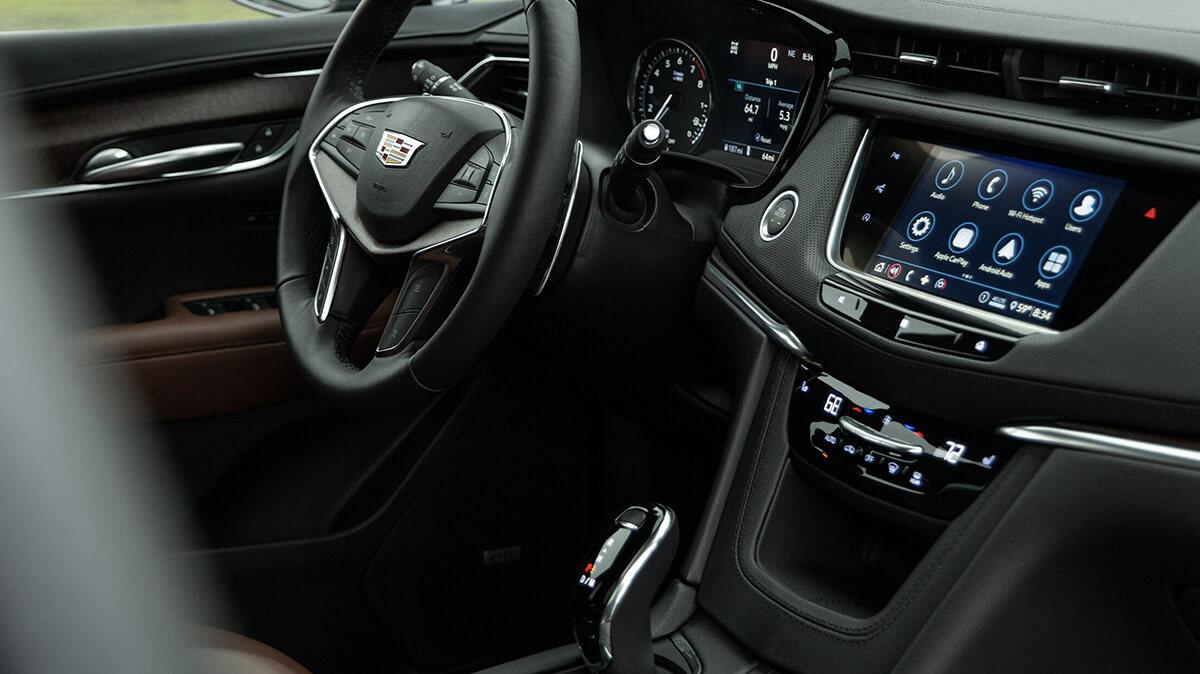 All Black interior shot of 2021 XT5 with Controls
