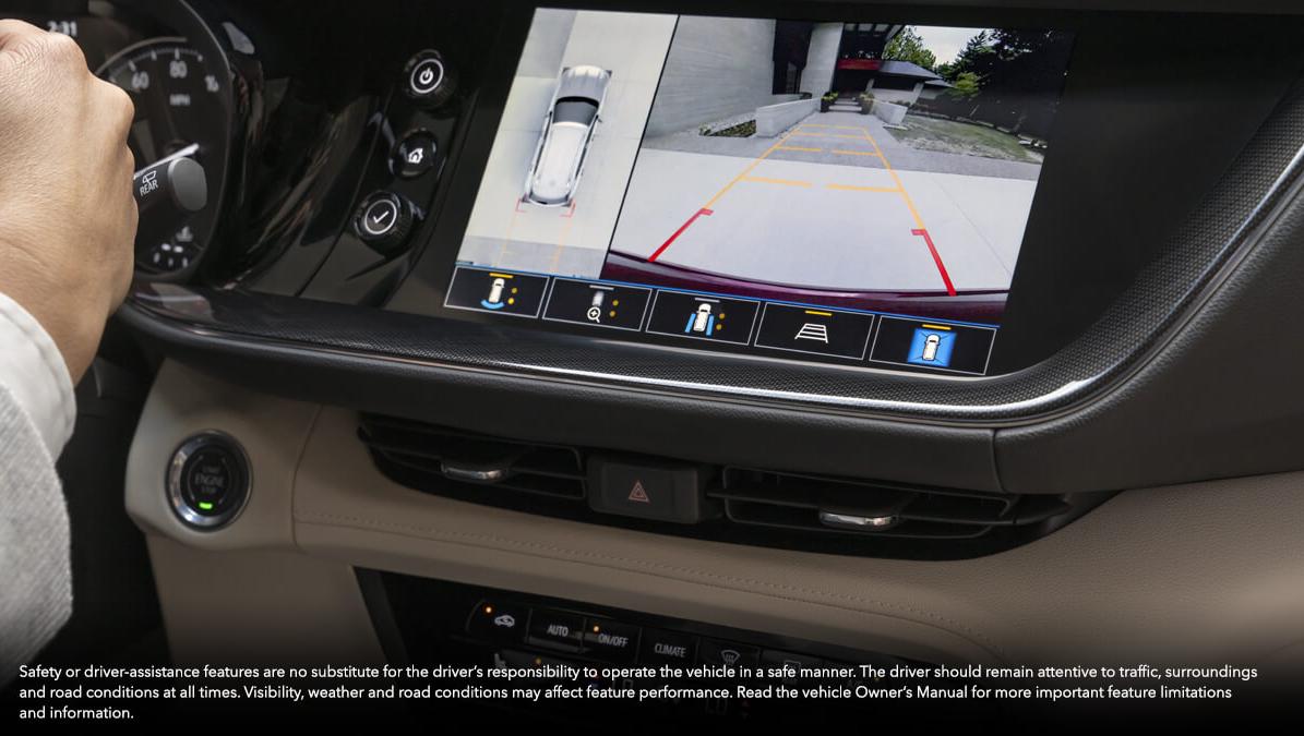 Buick Envision Essence AWD with Technology I package. Infotainment System showing Surround vision.