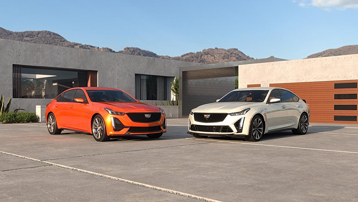The 2023 Cadillac CT5-V and CT5-V Blackwing is in one frame.