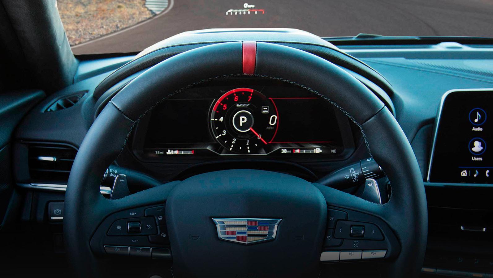 CT4-V Blackwing steering wheel while parked 