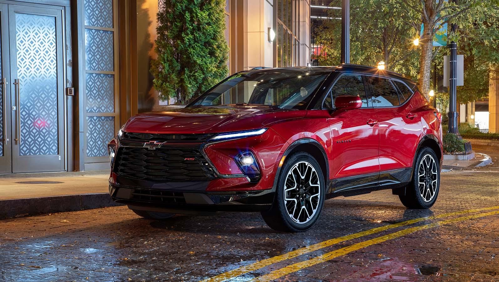 2023 Chevrolet Blazer parked on the road side.