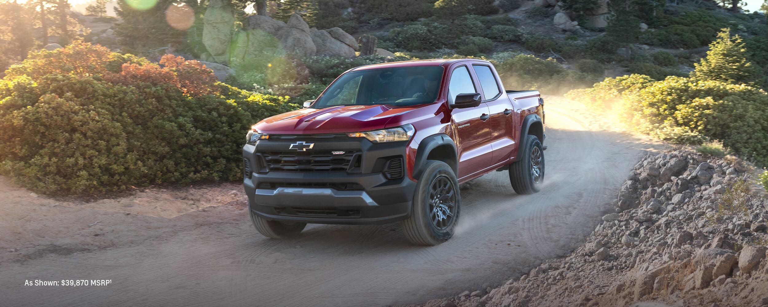 Chevrolet Colorado cruising on a mountain road