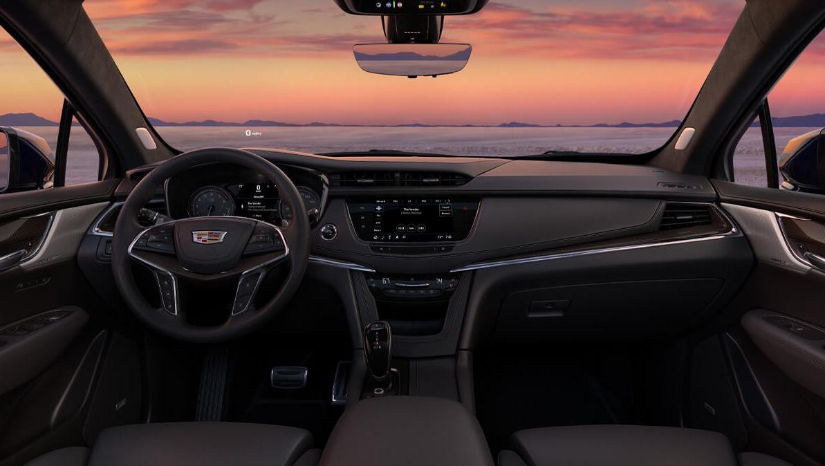 Interior view of Cadillac XT5.