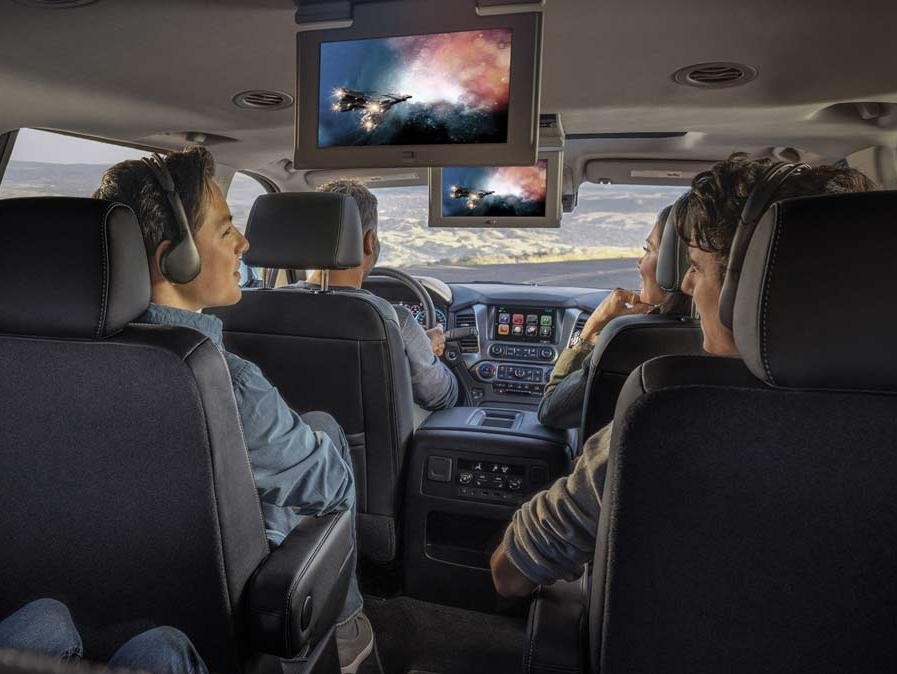 Chevrolet Tahoe interior with displays