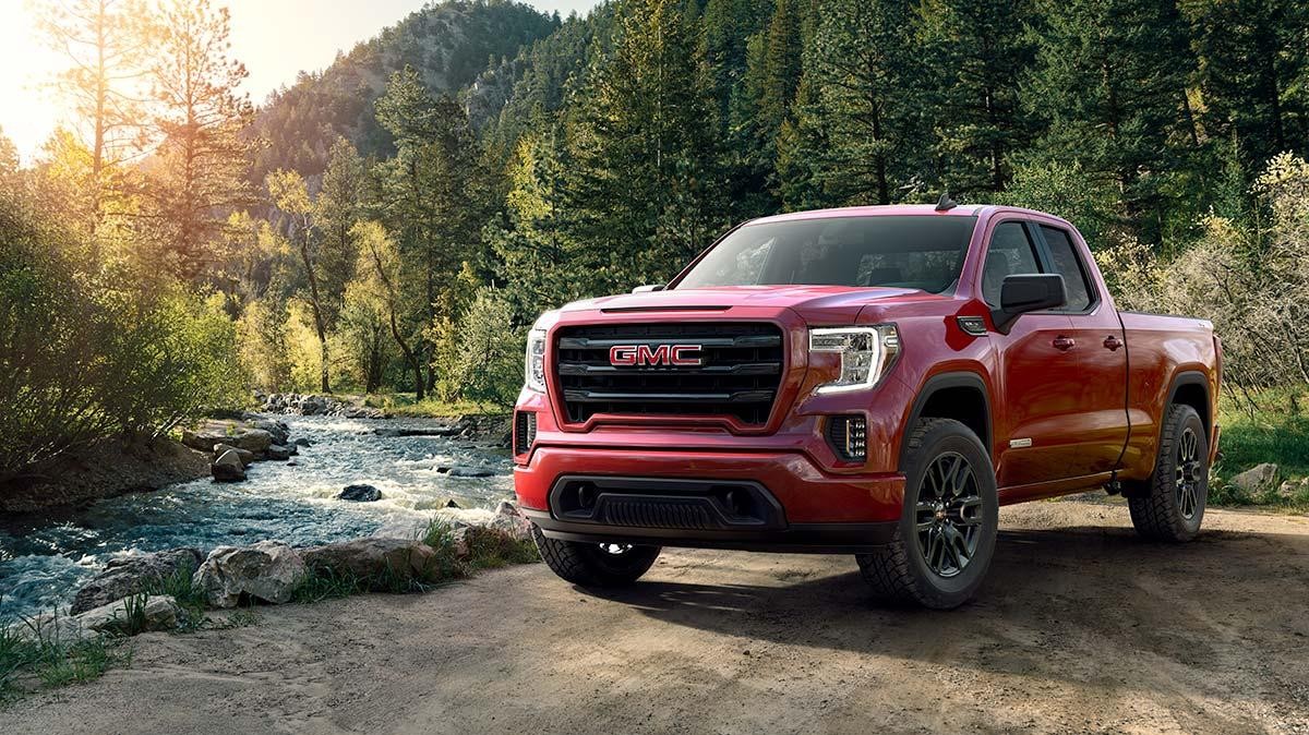 2019 GMC Sierra 1500 next to stream