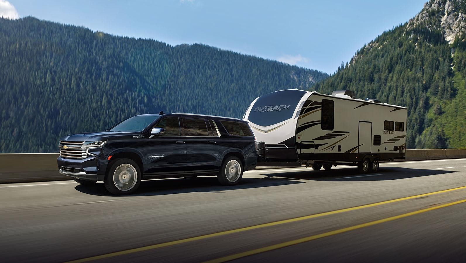 Chevrolet Suburban on hill.