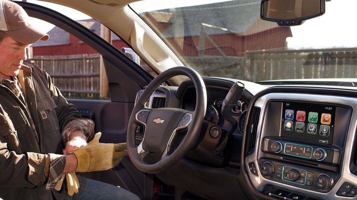 Chevrolet Silverado with door open