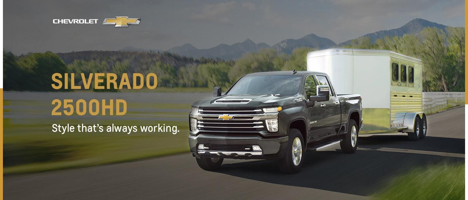 Silverado 2500HD on road.