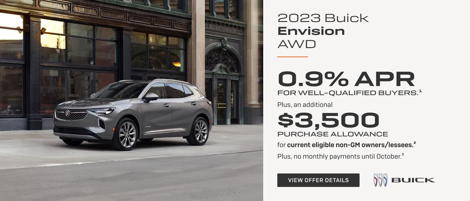 0.9% APR 
FOR WELL-QUALIFIED BUYERS.1

Plus, an additional $3,500 PURCHASE ALLOWANCE for current eligible non-GM owners/lessees.2

Plus, no monthly payments until October. 3
