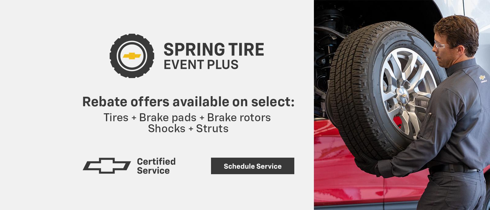 Rebates available on select tires and more.