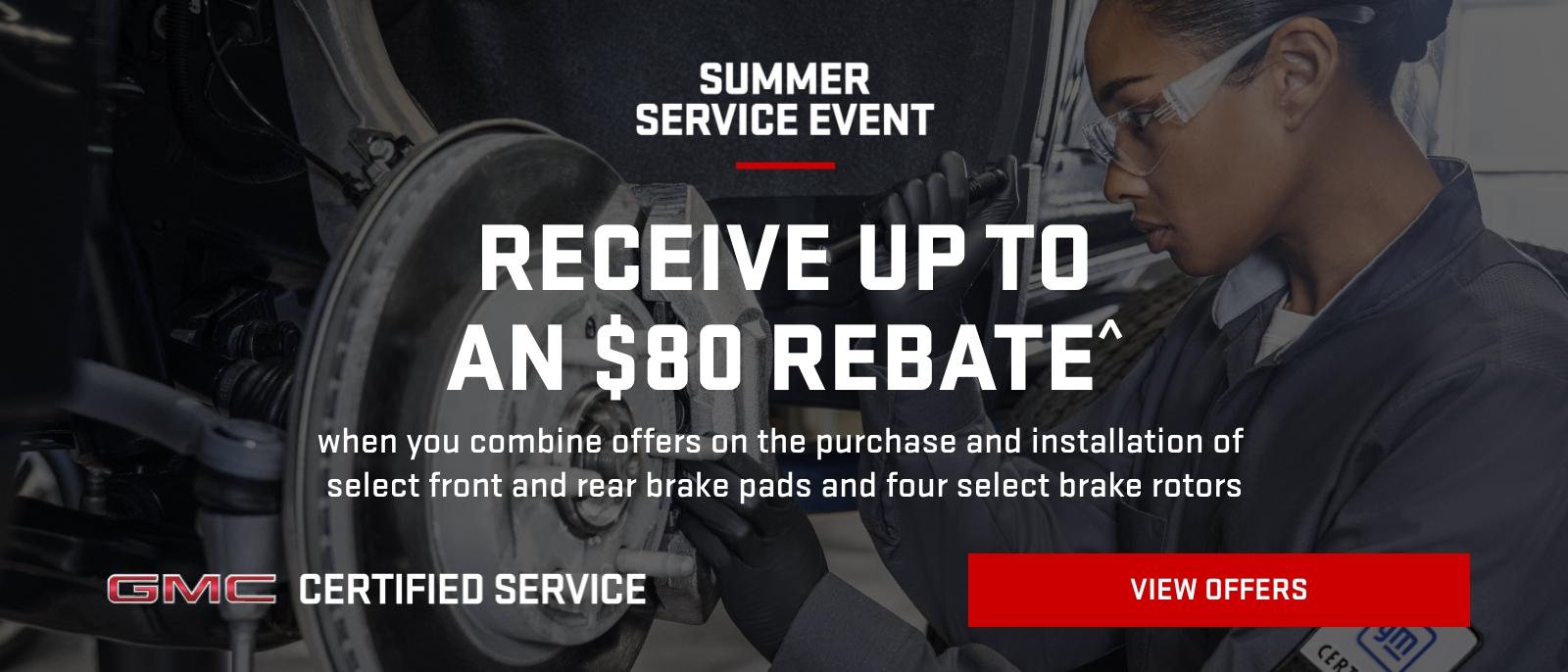 Receive up to an $80 rebate on brakes