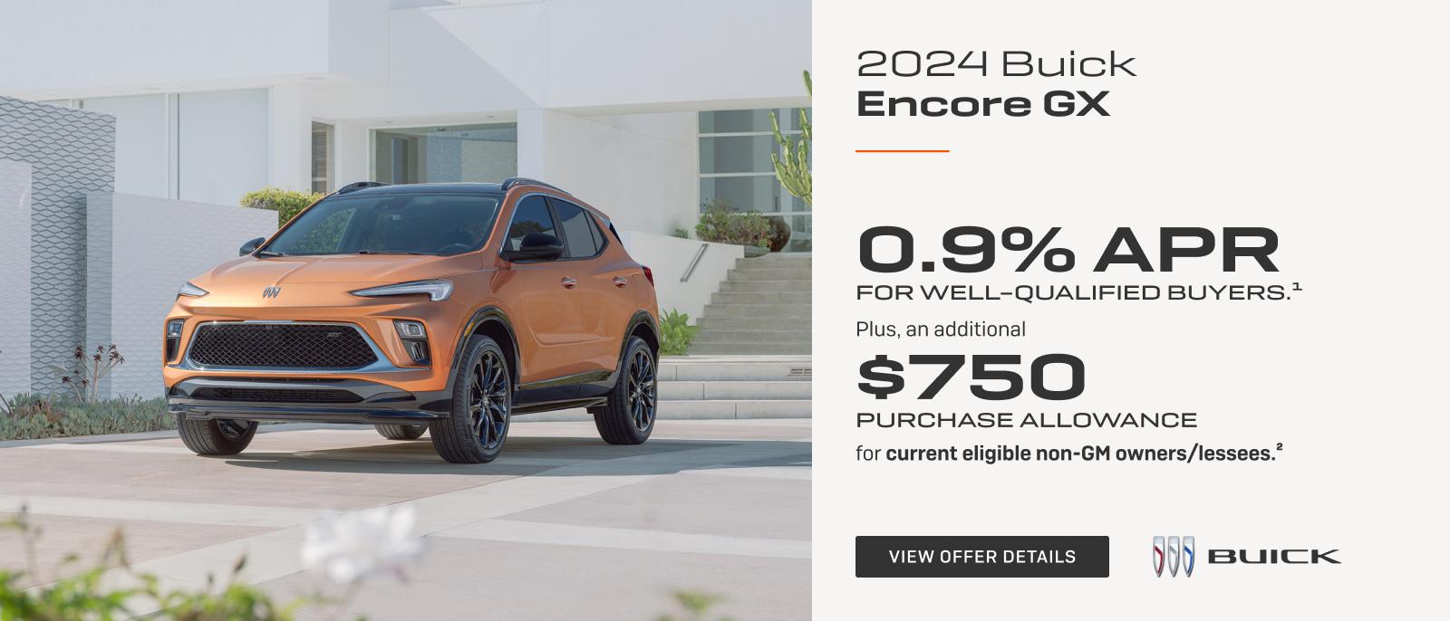 0.9% APR 
FOR WELL-QUALIFIED BUYERS.1

Plus, an additional $750 PURCHASE ALLOWANCE for current eligible non-GM owners/lessees.2