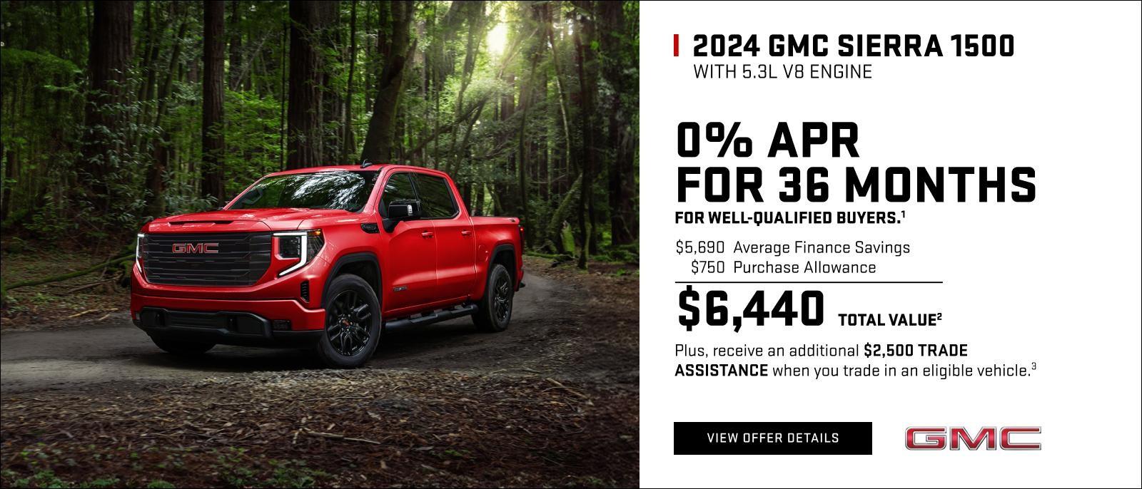 0% APR FOR 36 MONTHS for well-qualified buyers.1

$5,690 Average Finance Savings
$750 Purchase Allowance
$6,440 Total Value.2

Plus, receive an additional $2,500 TRADE ASSISTANCE when you trade in an eligible vehicle.3