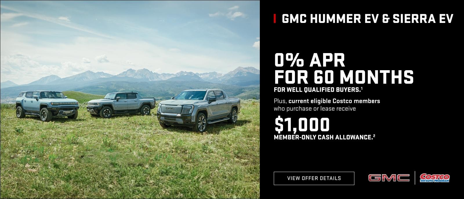 0% APR FOR 60 MONTHS for well-qualified buyers.1

Plus, current eligible Costco members who purchase or lease receive $1,000 Member-Only Cash Allowance.2