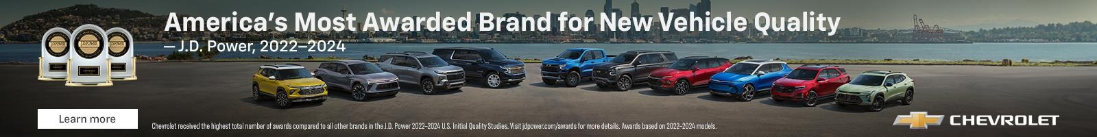 America's Most Awarded Brand for New Vehicle Quality
-J.D. Power, 2022-2024