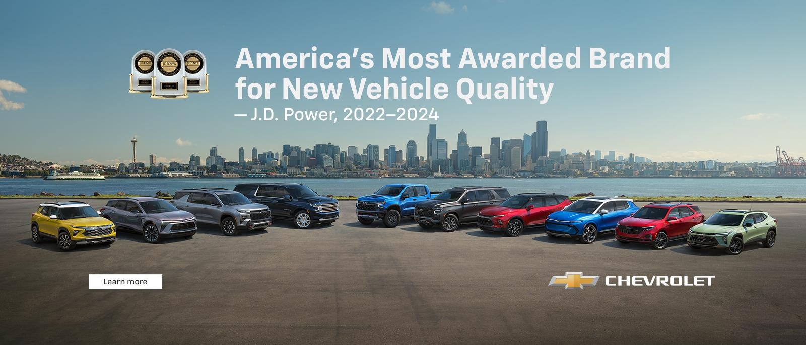 America's Most Awarded Brand for New Vehicle Quality
-J.D. Power, 2022-2024