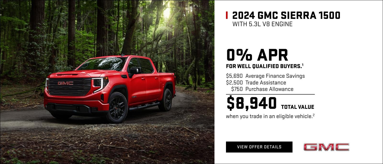 0% APR for well-qualified buyers.1

$5,690 Average Finance Savings
$2,500 Trade Assistance
$750 Purchase Allowance
$8,940 Total Value when you trade in an eligible vehicle.2