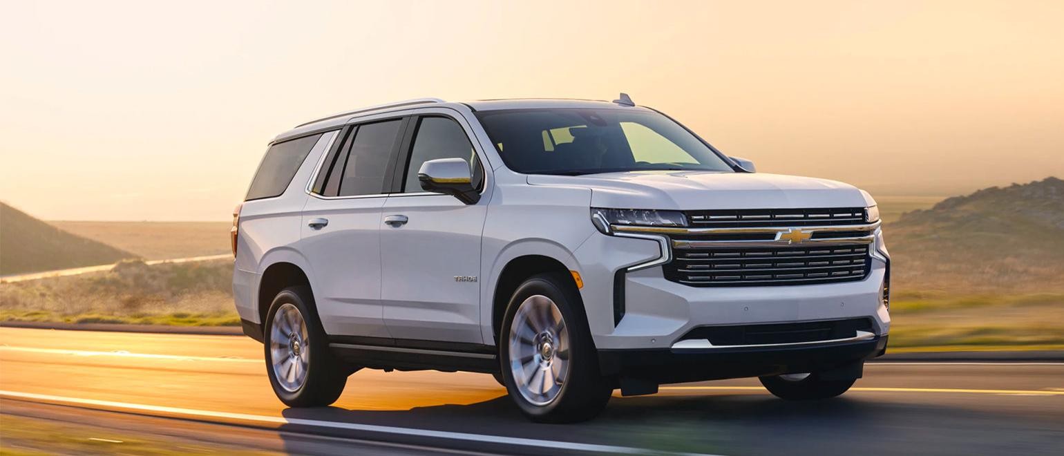 2021 Tahoe riding a mountain road