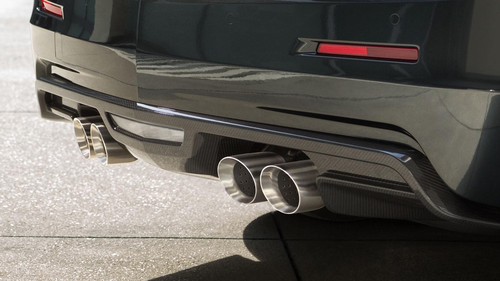 Close-up of 2016 CTS-V Sedan exhaust