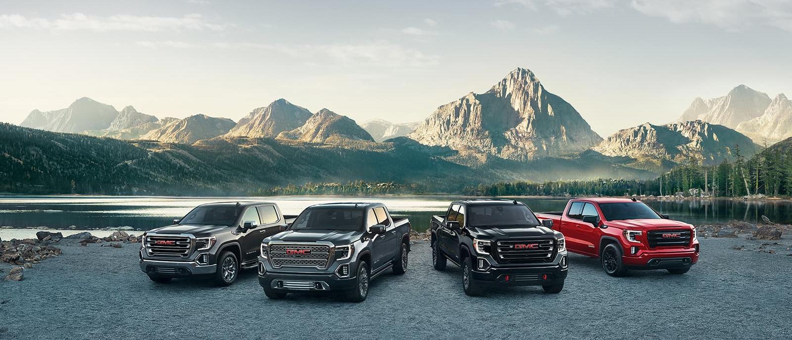 2018 GMC Sierra 1500 packshot in front of mountains and a lake