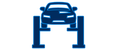 Blue vehicle service icon