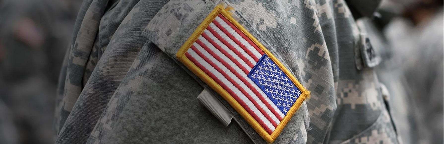 Military Service Members shoulder, American Flag patch