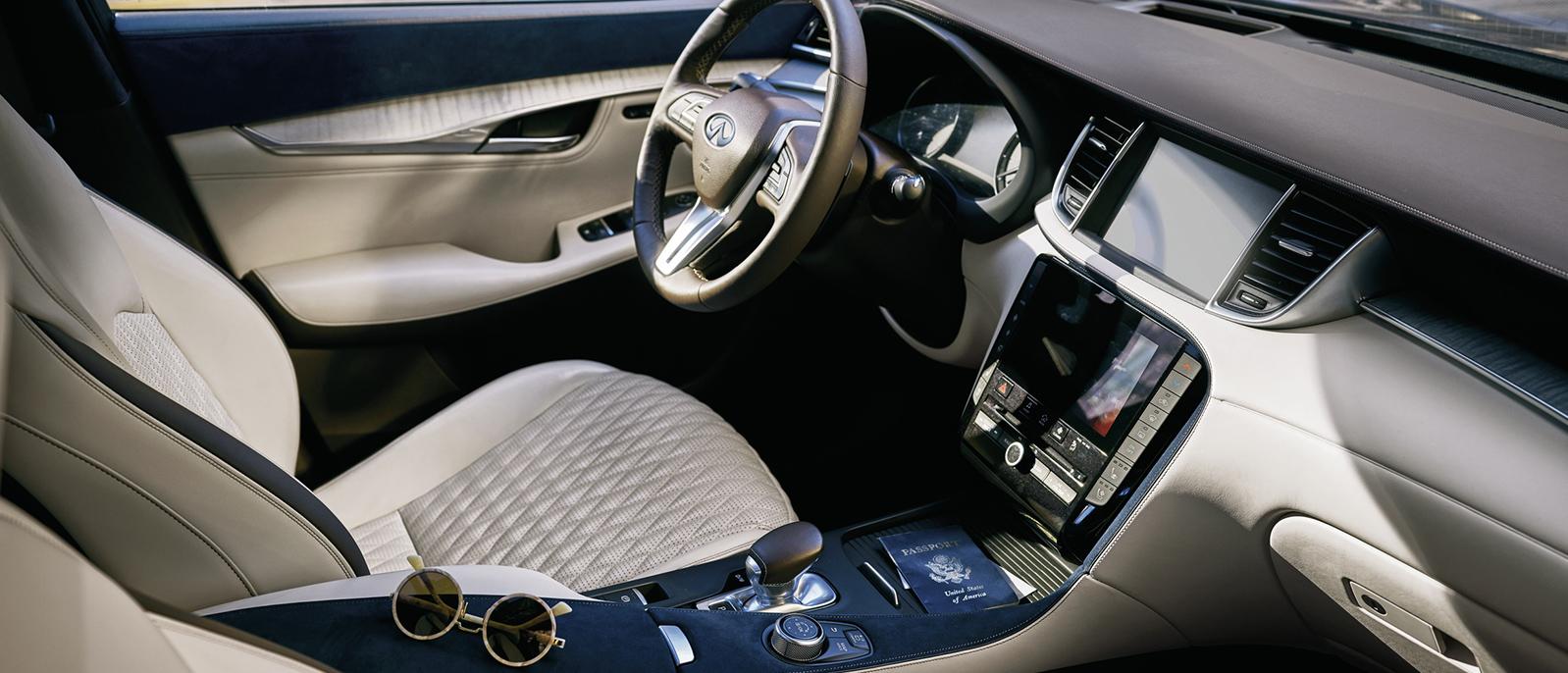 Interior view of the INFINITI QX50 featuring