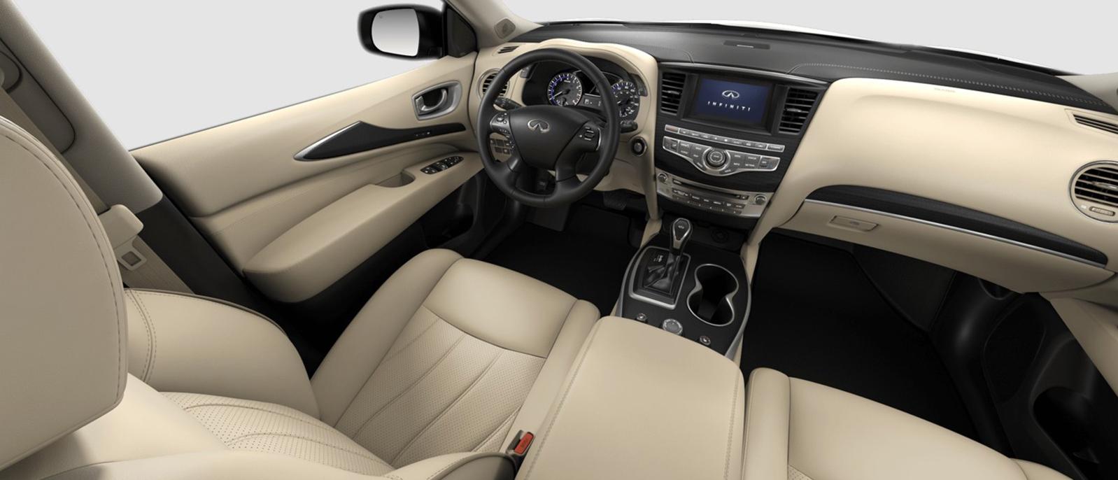 INFINITI QX60 Luxe trim interior in Wheat color scheme.