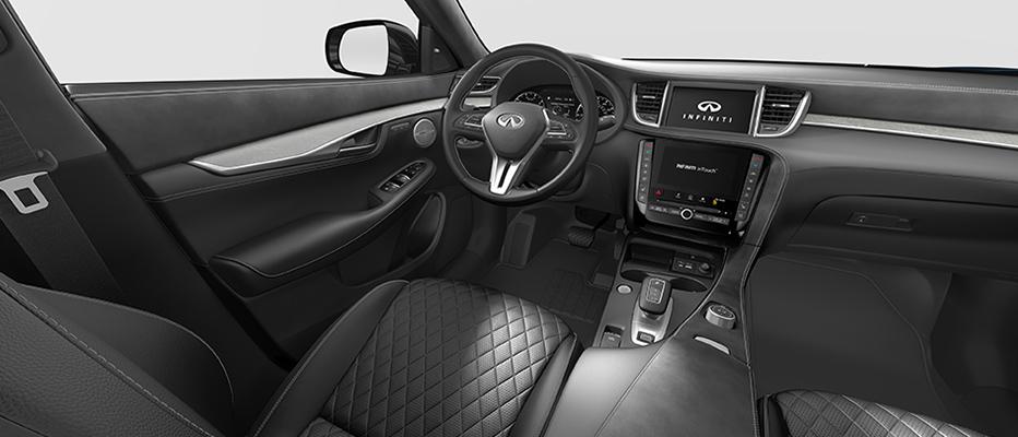 Quilted Graphite interior view of QX50