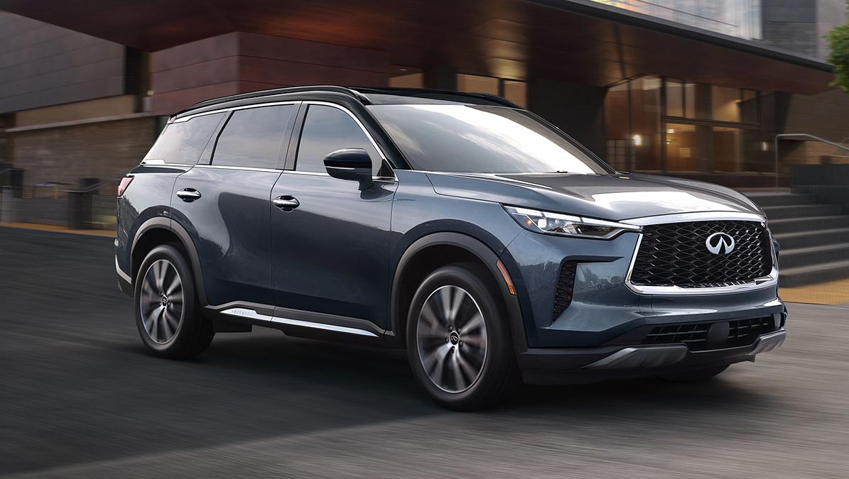 2023 Infiniti QX60 is running on the road.