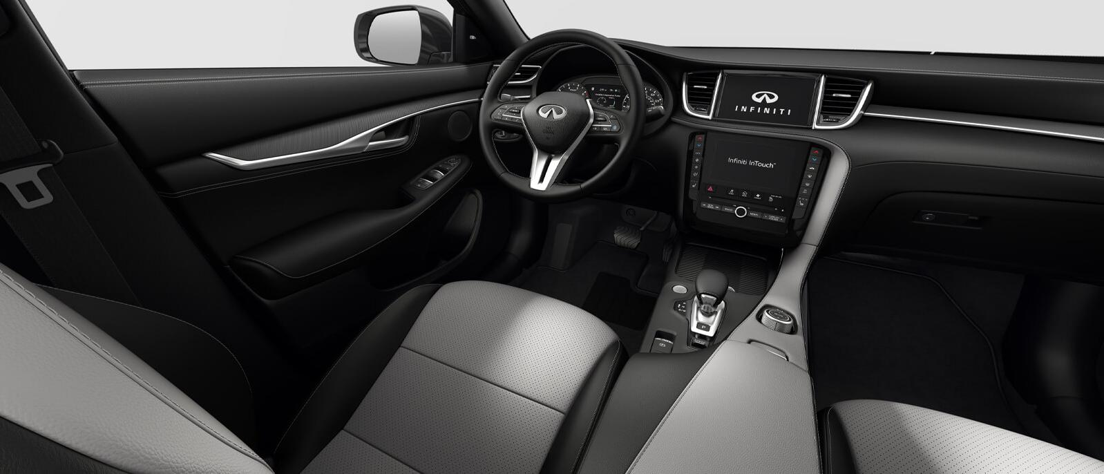 INFINITI QX55 Luxe trim interior in Stone color scheme.