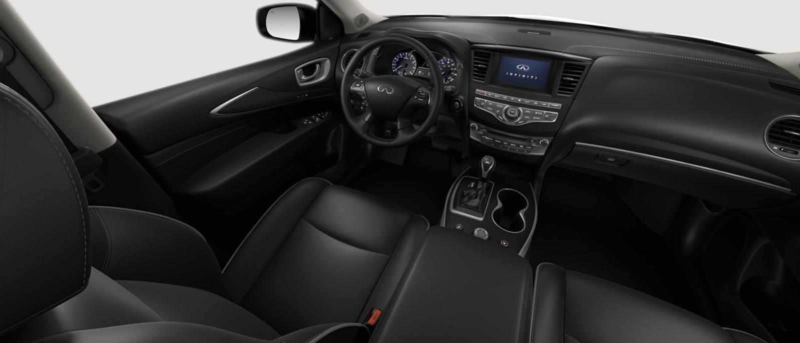 INFINITI QX60 Luxe trim interior in Graphite color scheme.