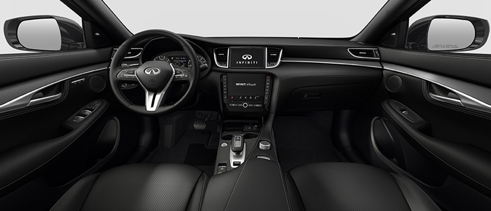 INFINITI QX55 Luxe trim interior in Graphite color scheme.
