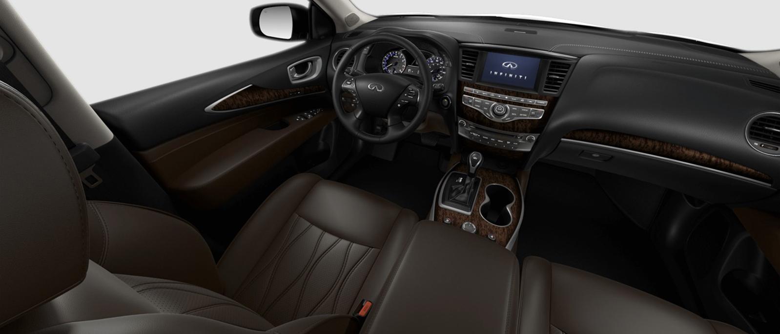 INFINITI QX60 Luxe trim interior in Java color scheme.
