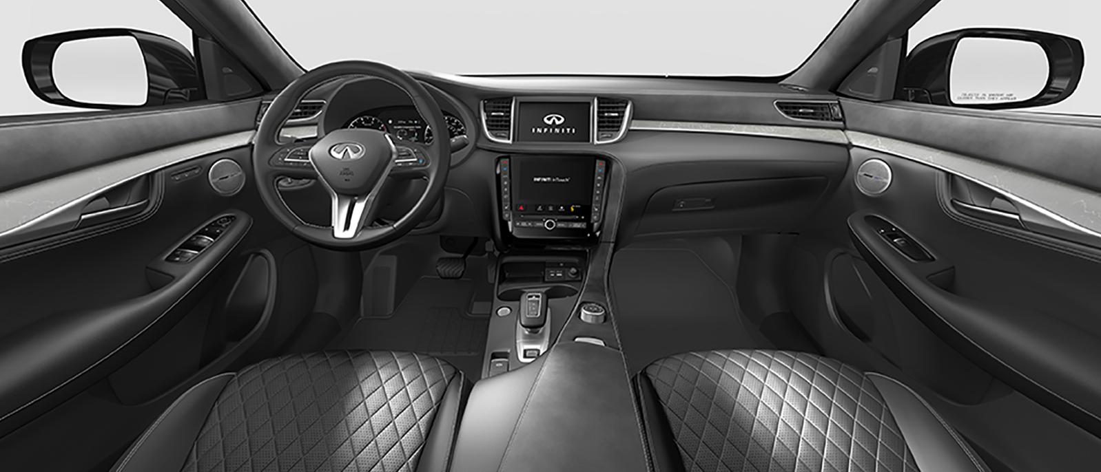 Graphite Quilted interior view of QX50