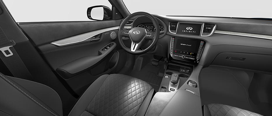Quilted Pebble Gray interior view of QX50