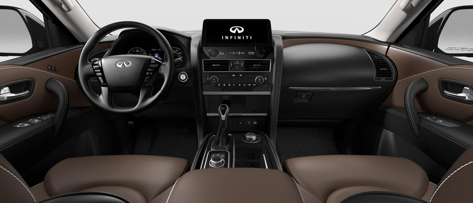 TRUFFLE BROWN INTERIOR VEIW OF QX80