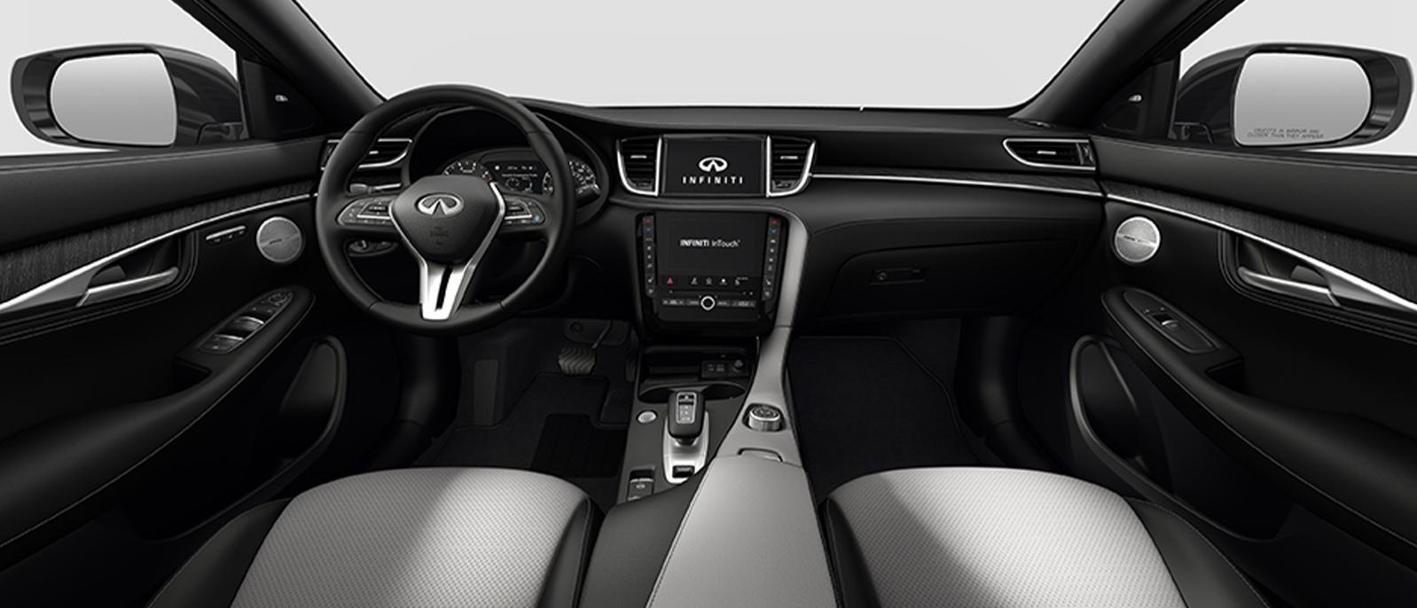 INFINITI QX55 Sensory trim interior in Stone color scheme.