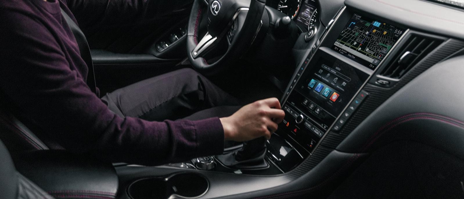 Close up interior image of INFINITI Q50.