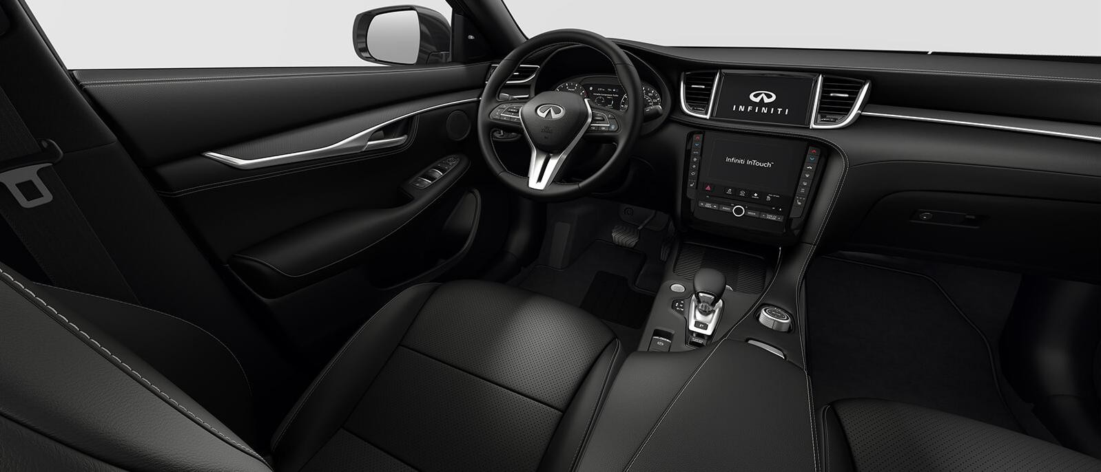 INFINITI QX55 Luxe trim interior in Graphite color scheme.