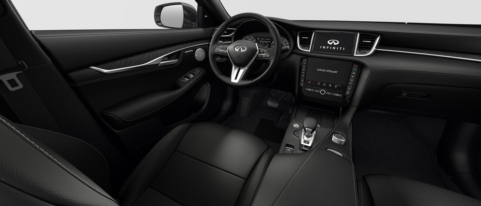 INFINITI QX55 Sensory trim interior in Graphite color scheme.