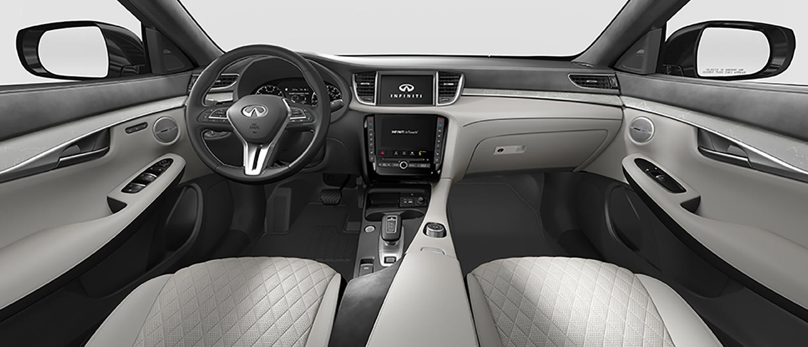 Pebble Gray interior view of QX50